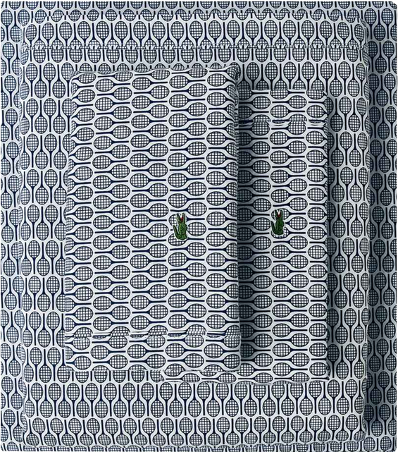 Lacoste Mini Geo Logo 200-Thread Count Cotton 4-Pc. Sheet Set, King
