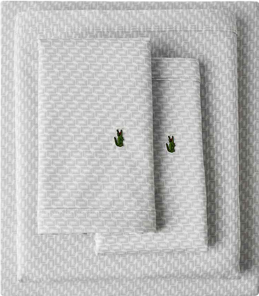Lacoste Mini Geo Logo 200-Thread Count Cotton 4-Pc. Sheet Set, King