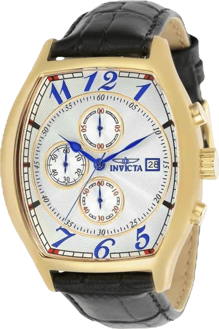 Men's Specialty Quartz Chronograph White Dial Leather Watch