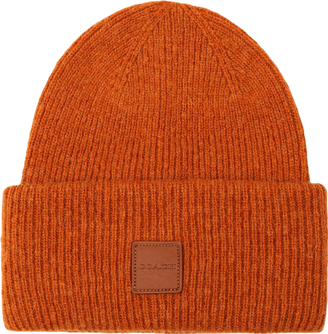 Men's Leather Patch Bean Hat