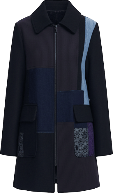 Women's Straight patchwork coat