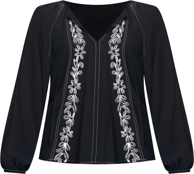 Women's Blouse with contrast embroidery
