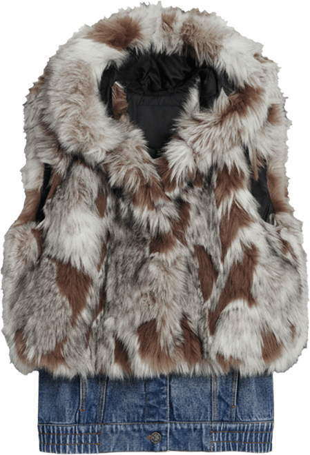 Women's Denim fur vest