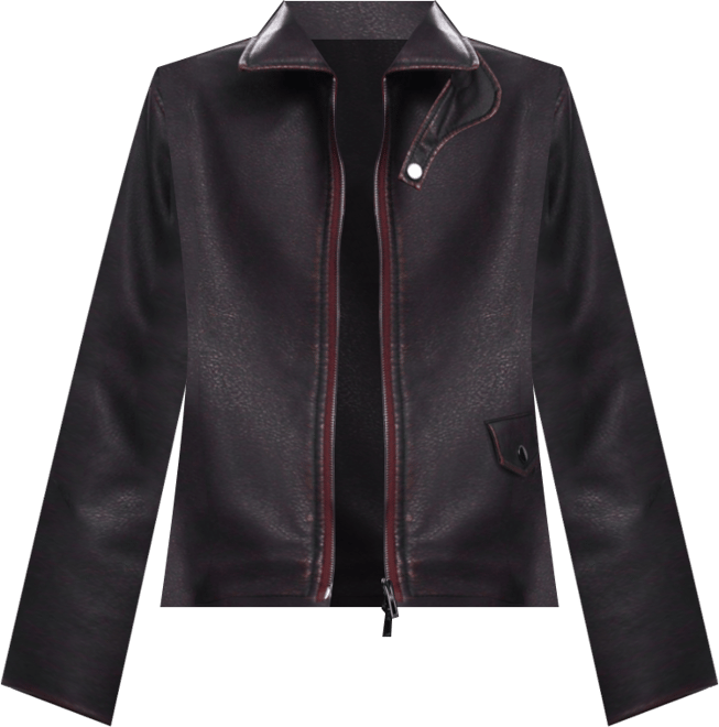 Women's Burgundy faux leather jacket