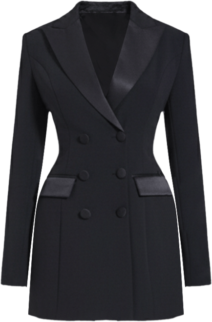 Women Calista Black Stretch Crepe Blazer Dress
