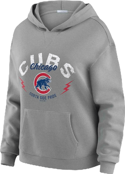 Women's 2-Piece Gray Chicago Cubs Waffle-Knit Long-Sleeve Hoodie and Lounge Pant Set