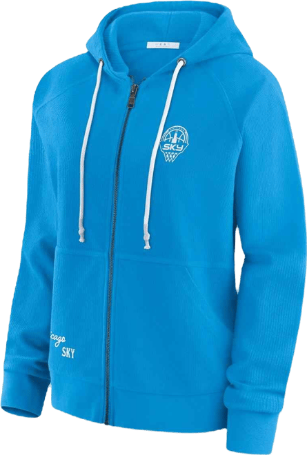 Women's Sky Blue Chicago Sky Vintage Full-Zip Raglan Hoodie