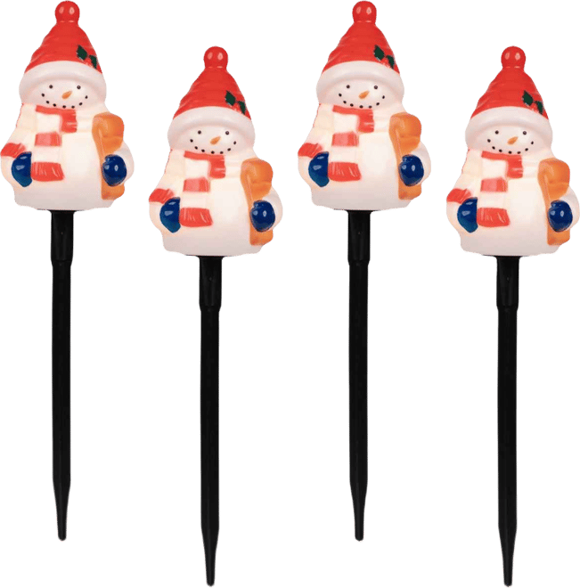 16" Jolly Snowmen Christmas Pathway Markers, Set of 4