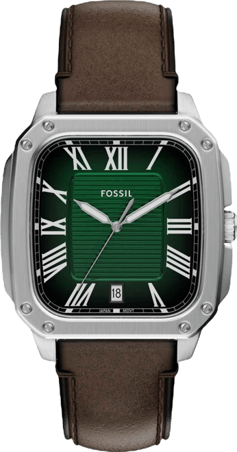 Men's Crosby Three-Hand Brown Leather Watch, 42mm