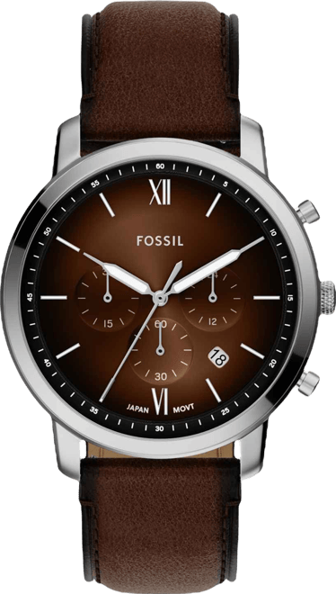 Men's Neutra Chronograph Brown Leather Watch, 44mm