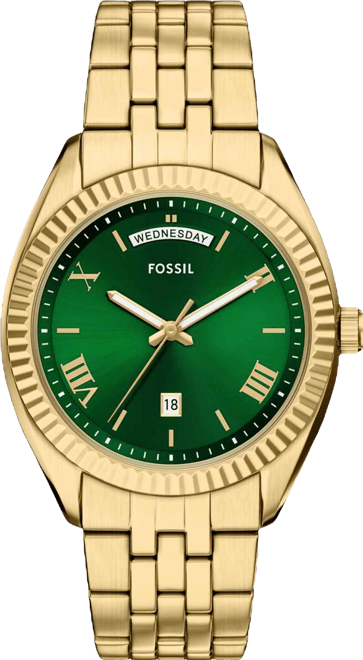 Men's Campbell Three-Hand Day-Date Gold-Tone Stainless Steel Watch, 42mm