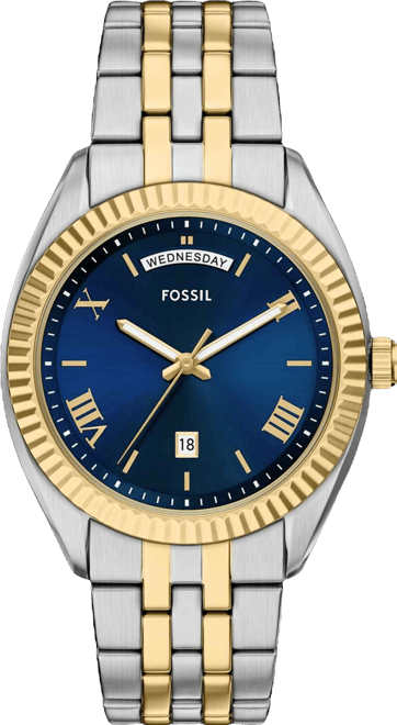 Men's Campbell Three-Hand Day-Date Two-Tone Stainless Steel Watch, 42mm