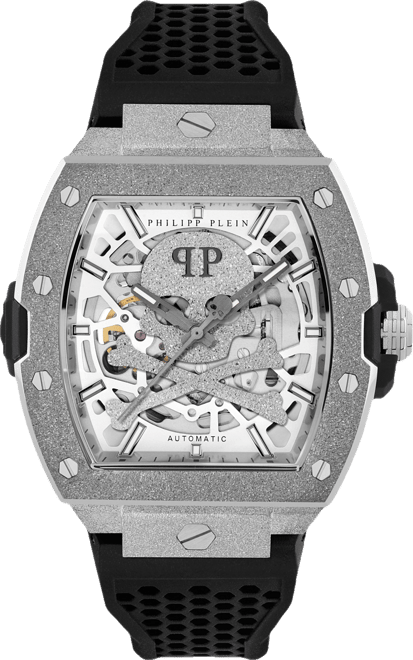 Men's Silver Stainless Steel Watch, 44mm