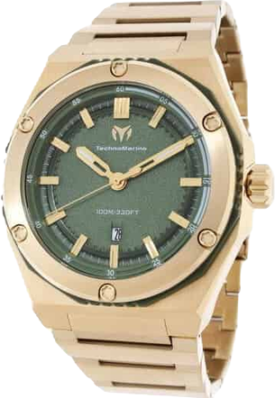 Men's Tm-416062 Coral Quartz 3 Hand Olive Green Dial Watch