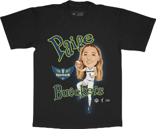 Men's and Women's Paige Bueckers Black Dallas Wings Sketch T-Shirt