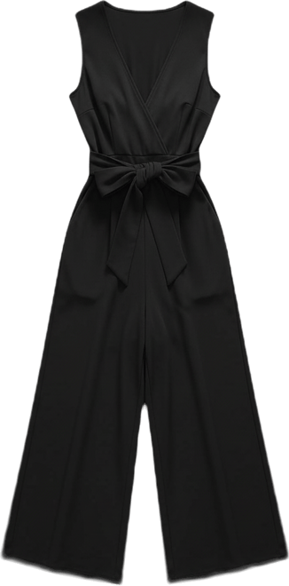 Women's Sleeveless Tie Front Jumpsuit
