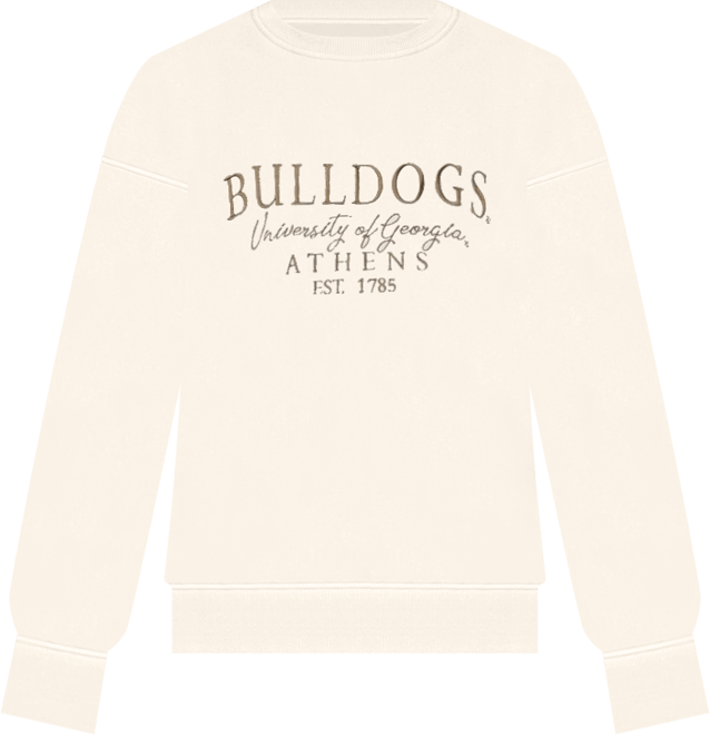 Women's Tan Georgia Bulldogs Cropped Crewneck Sweatshirt