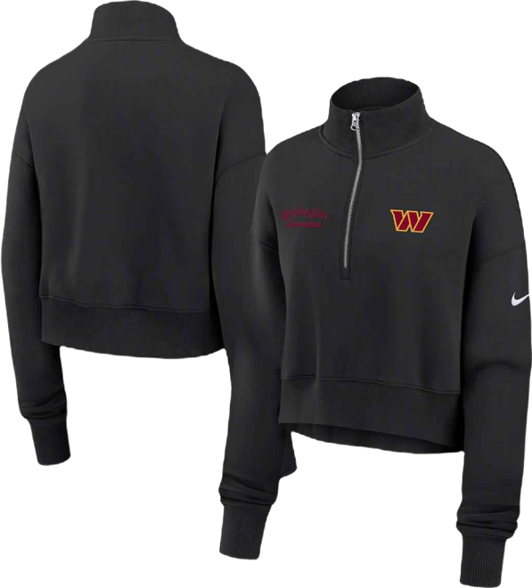 Women's Black Washington Commanders Primetime Phoenix Half-Zip Sweatshirt