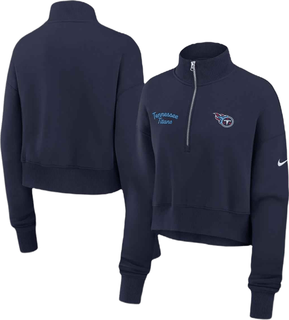 Women's Navy Tennessee Titans Primetime Phoenix Half-Zip Sweatshirt
