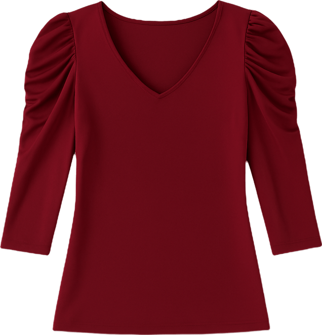 Women's V-Neck Volume Sleeve Top