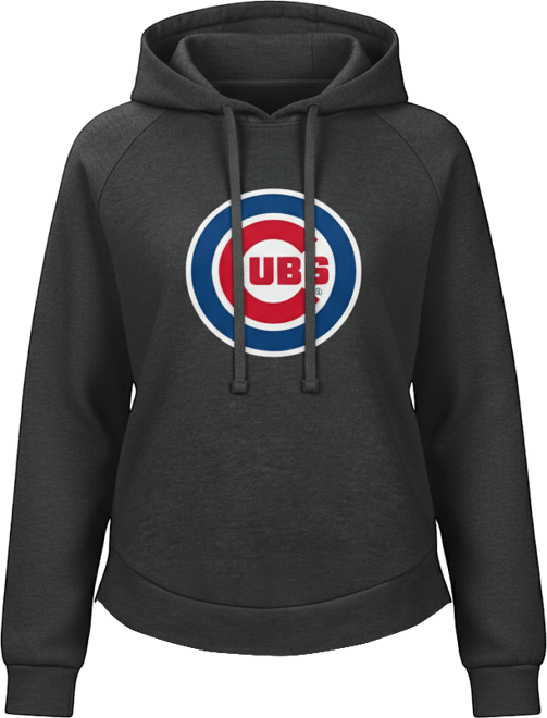 G-Ill 4Her by Carl Banks Women's&nbsp; Heather Charcoal Chicago Cubs Jordan Angel Raglan Fleece Pullover Hoodie