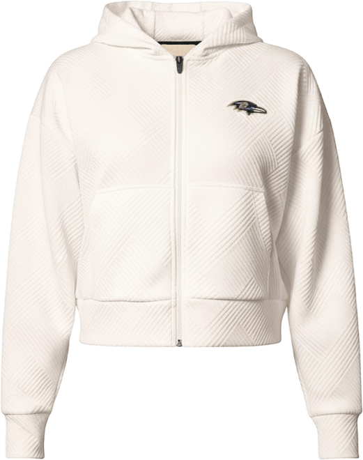 Women's Cream Baltimore Ravens Eleanor Full-Zip Hoodie