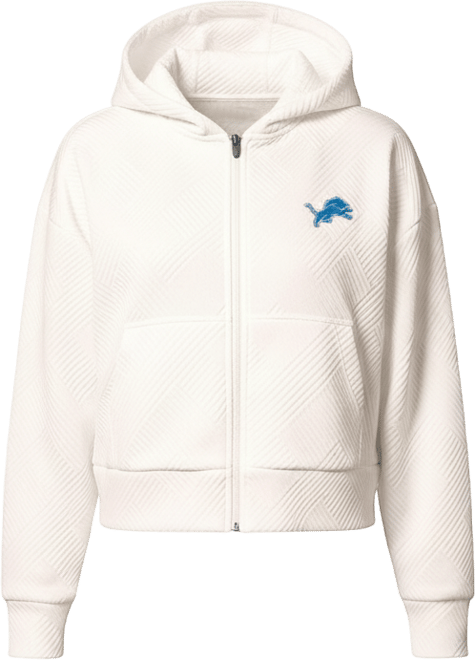Women's Cream Detroit Lions Eleanor Full-Zip Hoodie