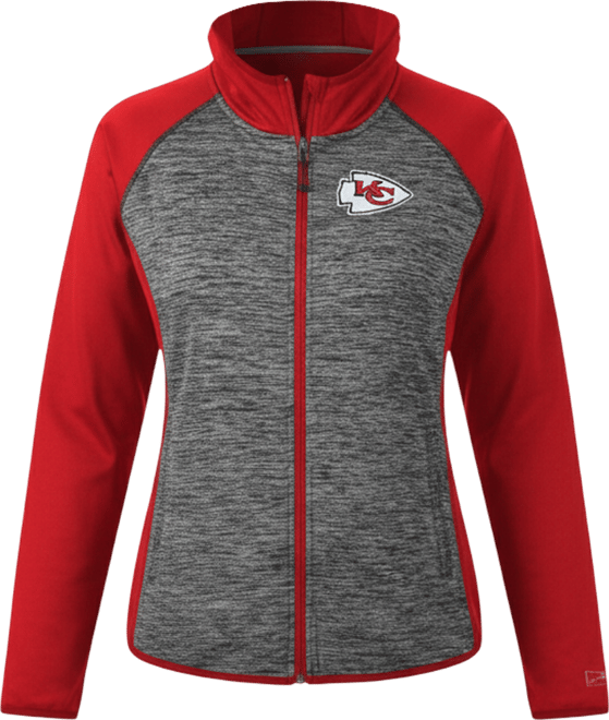 Women's&nbsp;Red Kansas City Chiefs Leslie Space Dyed Raglan Full-Zip Jacket