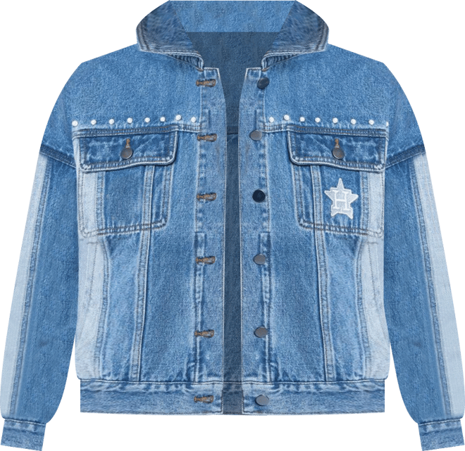Women'sHouston Astros Victory Oversized Button-Up Denim Jacket