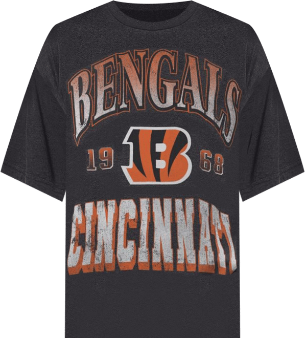 Women's Heather Black Cincinnati Bengals Oversized Hall of Fame T-Shirt