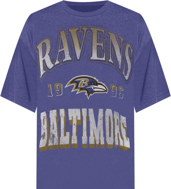 Women's Heather Purple Baltimore Ravens Oversized Hall of Fame T-Shirt