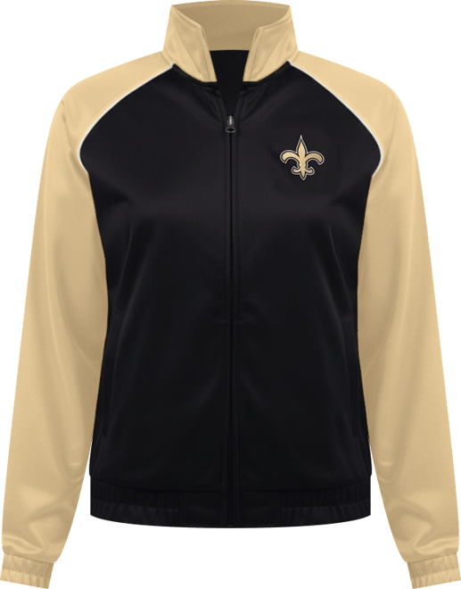 Women's Black New Orleans Saints Replay Full-Zip Track Jacket