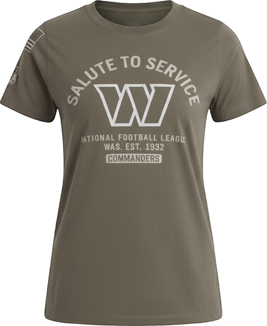 Women's Olive Washington Commanders 2025 Salute to Service Sideline T-Shirt