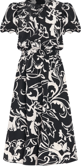 Women's Tucked-Sleeve Midi Dress