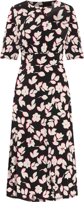 Women's Inset Waist Midi Dress