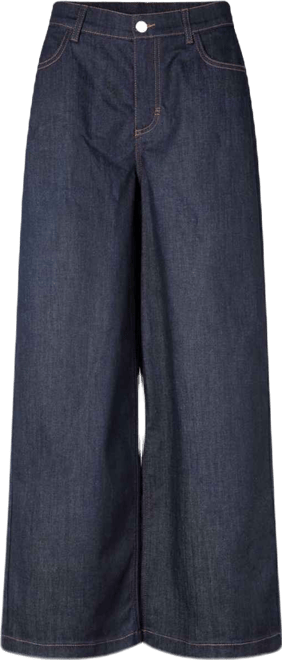 Women's Wide Leg Button Fastening Jeans