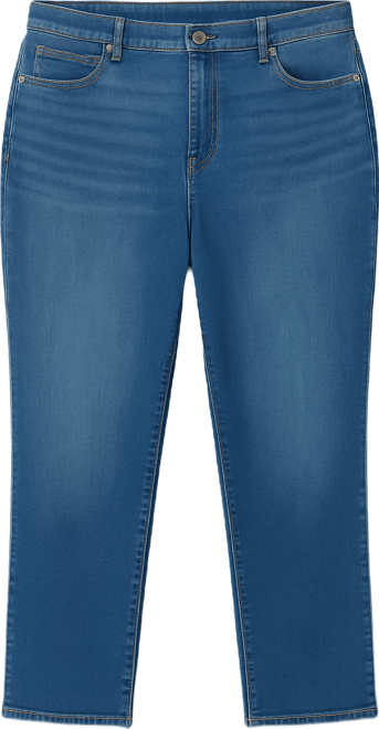 Plus Size Vintage Straight Ankle Jeans