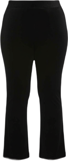 Plus Size High Waist Velvet Pull On Boot Cut Pants