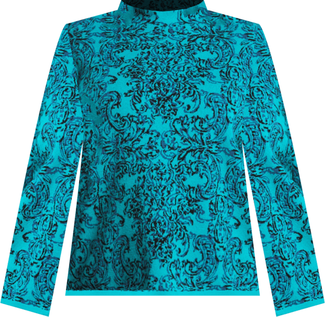 Plus Size Floral Paisley Print Long Sleeve Sweater