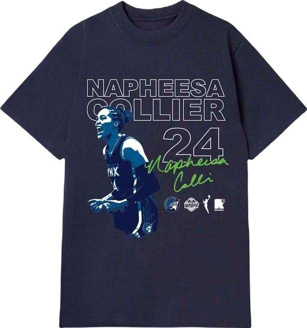 Men's and Women's Napheesa Collier Navy Minnesota Lynx Player Graphic T-Shirt