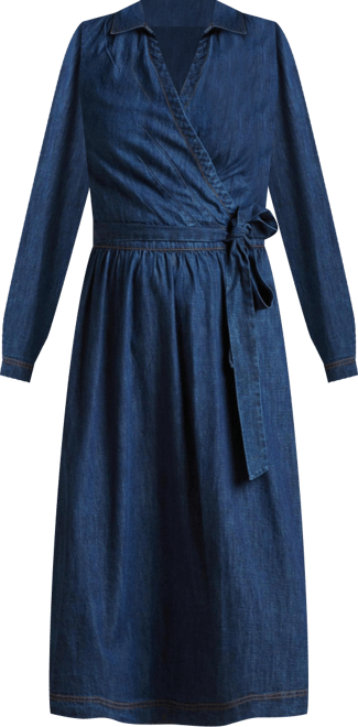 Brakeburn Women's Fern Long Sleeve V-Neck Shirt Midi Dress - Macy's