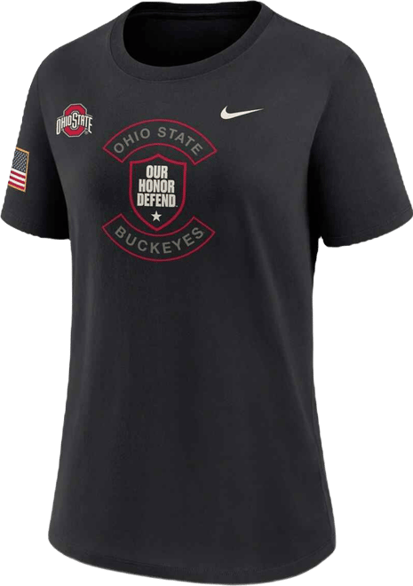 Women's Black Ohio State Buckeyes 2025 Military Appreciation Dri-fit T-Shirt