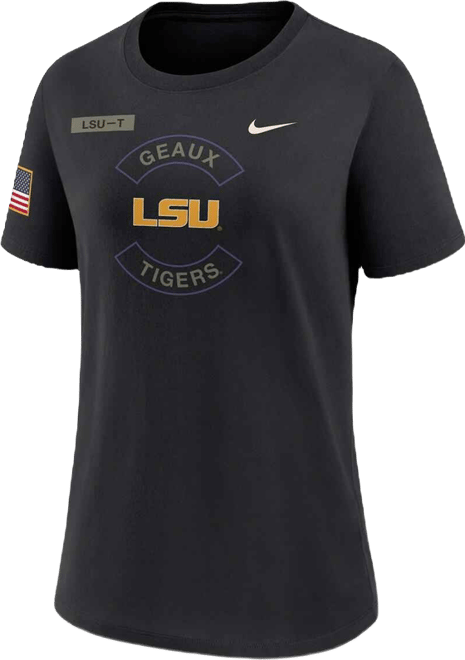 Women's Black Lsu Tigers 2025 Military Appreciation Dri-fit T-Shirt