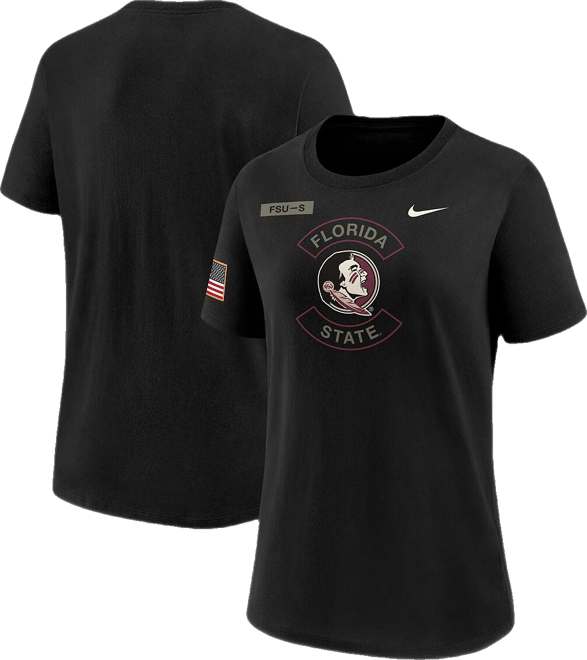 Women's Black Florida State Seminoles 2025 Military Appreciation Dri-fit T-Shirt