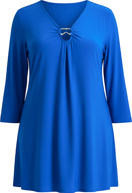 Women's Plus Size Ring Detail Tunic Top