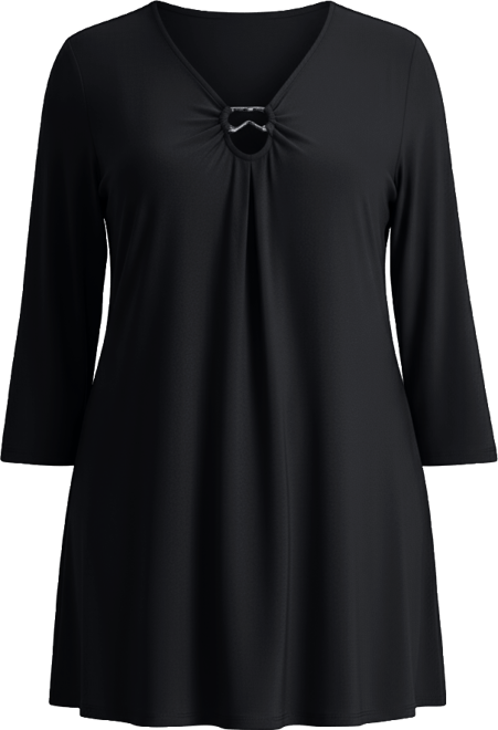Women's Plus Size Ring Detail Tunic Top