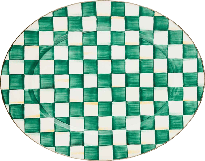 Emerald Check Large Oval Platter
