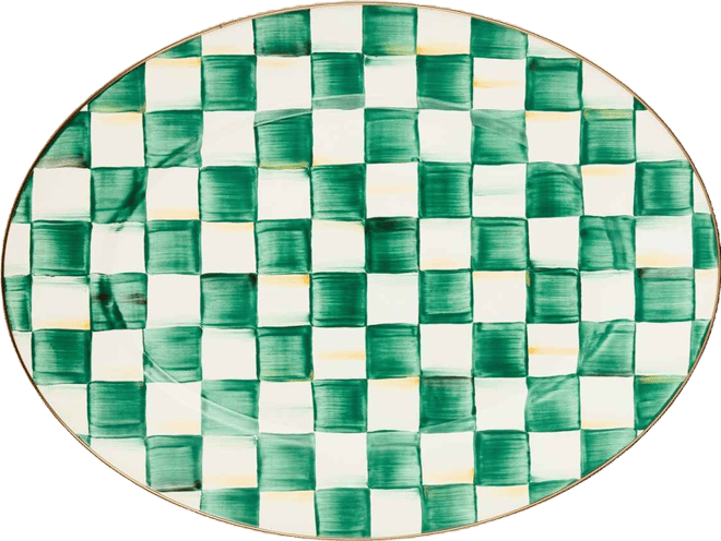 Emerald Check Medium Oval Platter