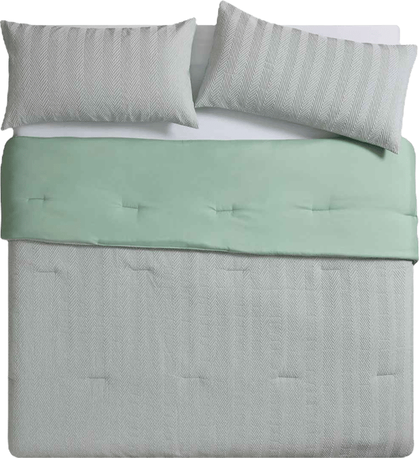 Herringbone Tonal 3-Pc. Comforter Set, King
