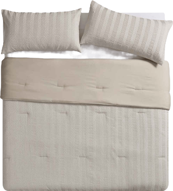 Herringbone Tonal 3-Pc. Comforter Set, Full/Queen